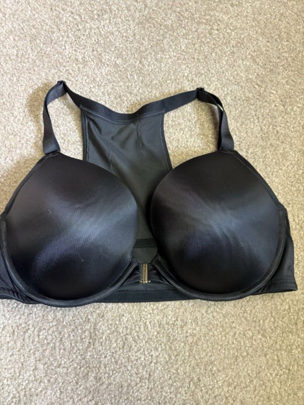 Cacique Lane Bryant Front Closure Smooth Boost Plunge Lace Racerback Bra 42D